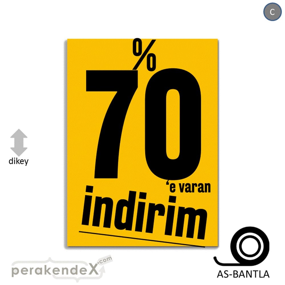 %70 E Varan İndirim Kampanyası KAĞIT POSTER,  AFİŞ -dikdörtgen,tek yön baskı