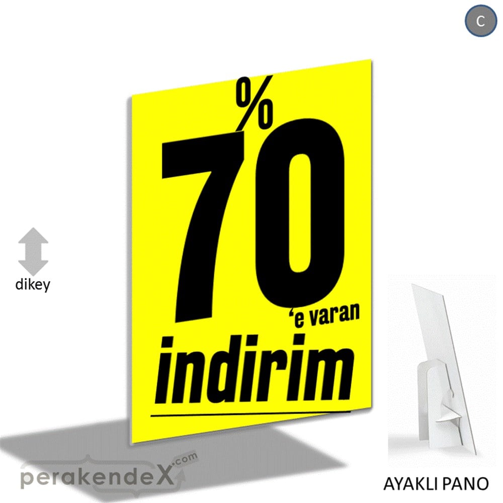 %70 E Varan İndirim Kampanyası KARTON AYAKLI POSTER,  PANO -dikdörtgen,tek yön baskı