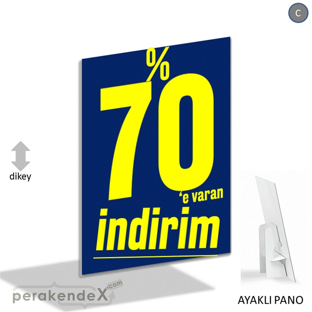 %70 E Varan İndirim Kampanyası KARTON AYAKLI POSTER,  PANO -dikdörtgen,tek yön baskı
