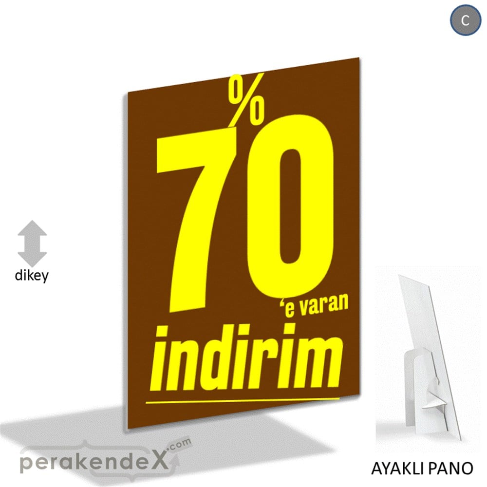 %70 E Varan İndirim Kampanyası KARTON AYAKLI POSTER,  PANO -dikdörtgen,tek yön baskı