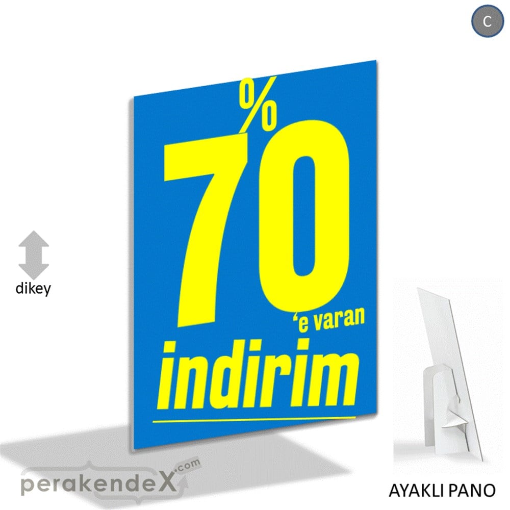 %70 E Varan İndirim Kampanyası KARTON AYAKLI POSTER,  PANO -dikdörtgen,tek yön baskı