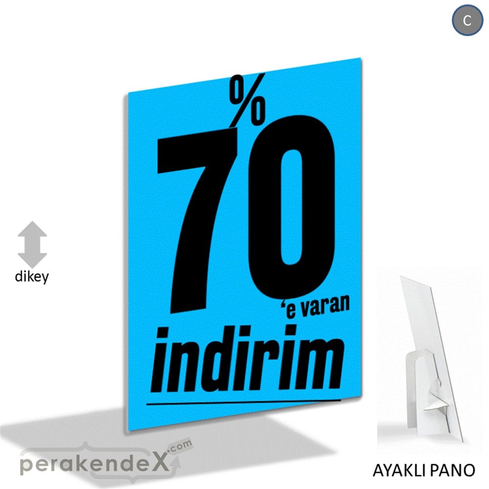%70 E Varan İndirim Kampanyası KARTON AYAKLI POSTER,  PANO -dikdörtgen,tek yön baskı
