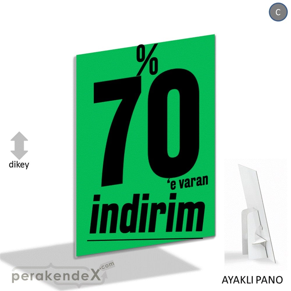 %70 E Varan İndirim Kampanyası KARTON AYAKLI POSTER,  PANO -dikdörtgen,tek yön baskı