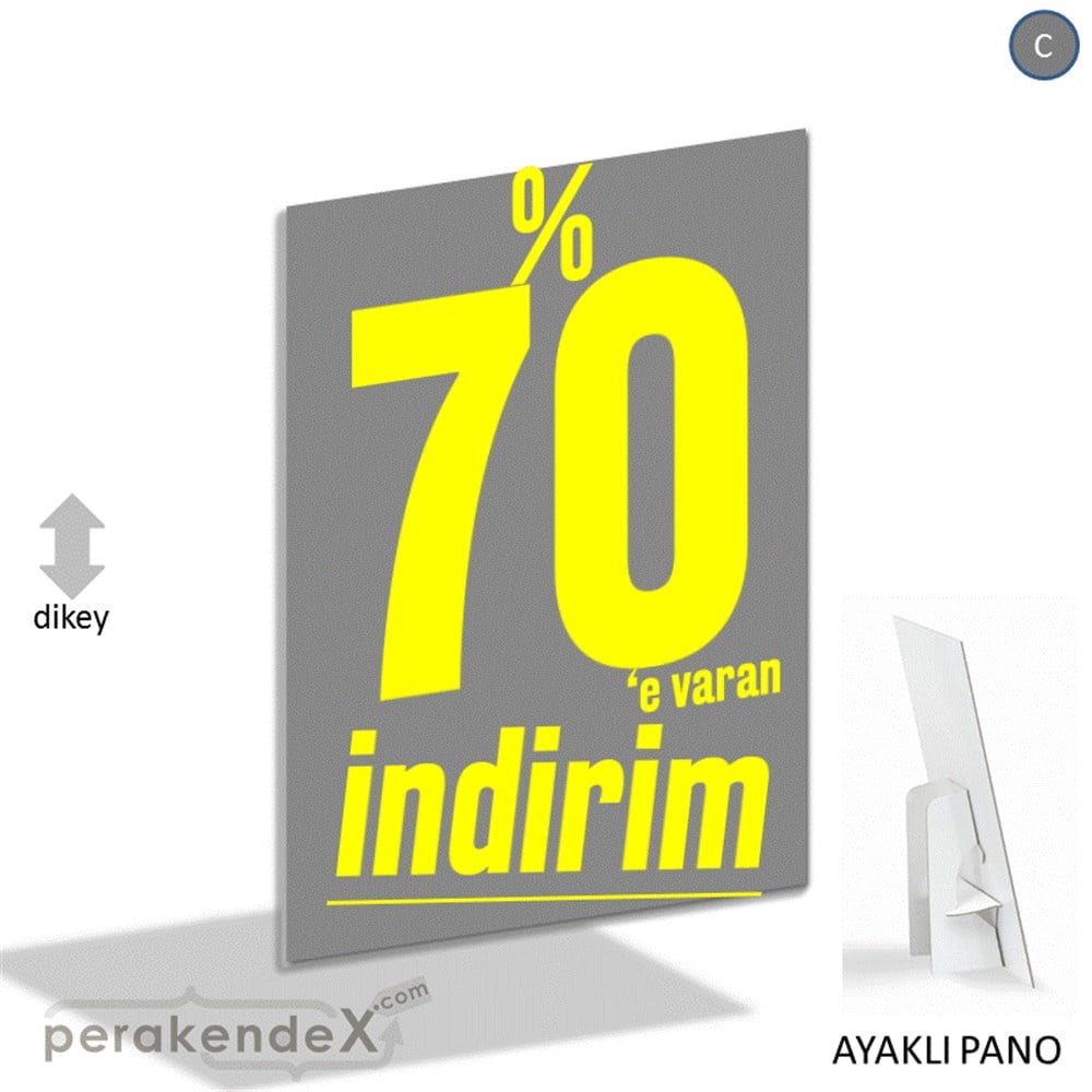 %70 E Varan İndirim Kampanyası KARTON AYAKLI POSTER,  PANO -dikdörtgen,tek yön baskı