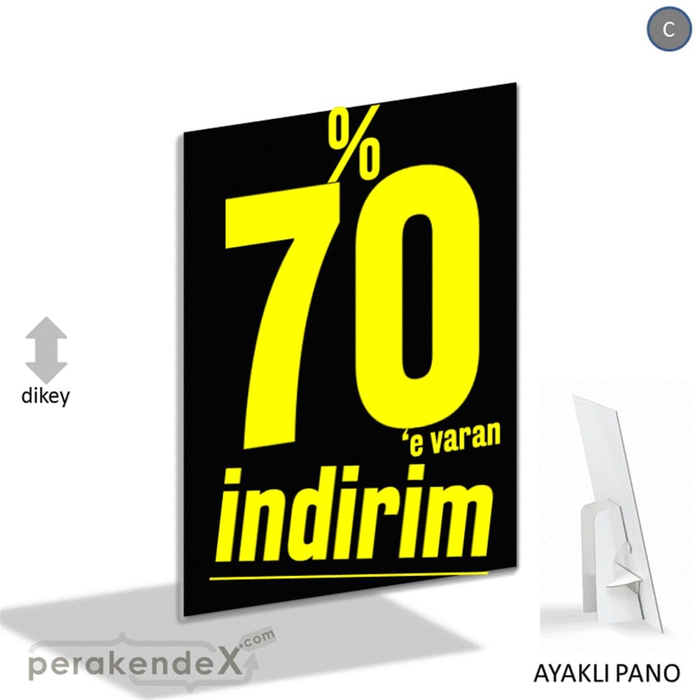 %70 E Varan İndirim Kampanyası KARTON AYAKLI POSTER,  PANO -dikdörtgen,tek yön baskı