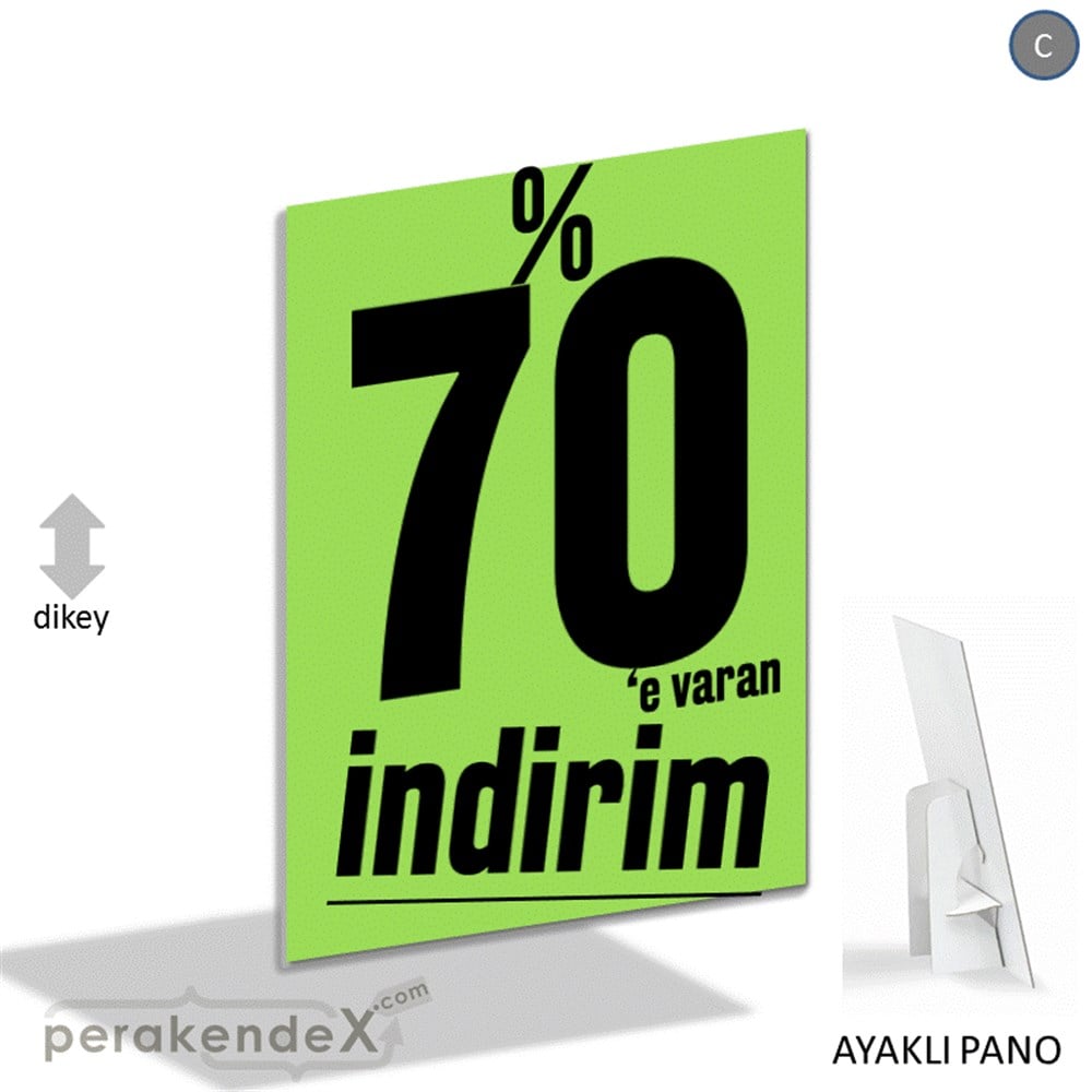 %70 E Varan İndirim Kampanyası KARTON AYAKLI POSTER,  PANO -dikdörtgen,tek yön baskı