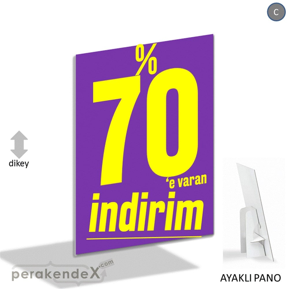 %70 E Varan İndirim Kampanyası KARTON AYAKLI POSTER,  PANO -dikdörtgen,tek yön baskı