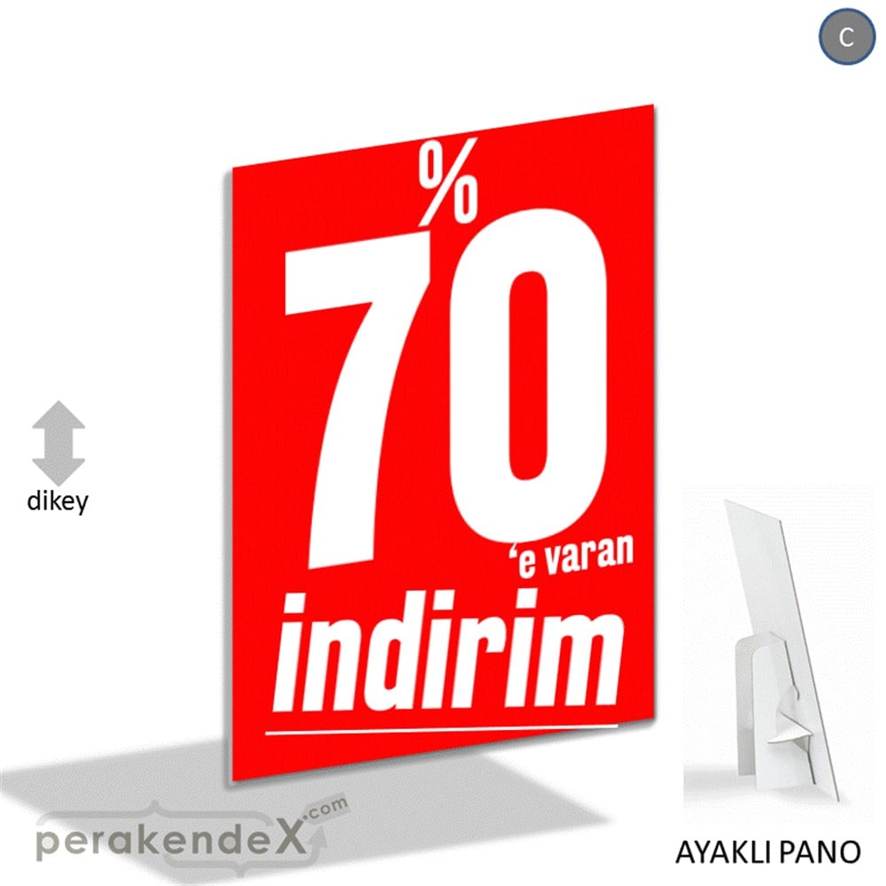 %70 E Varan İndirim Kampanyası KARTON AYAKLI POSTER,  PANO -dikdörtgen,tek yön baskı