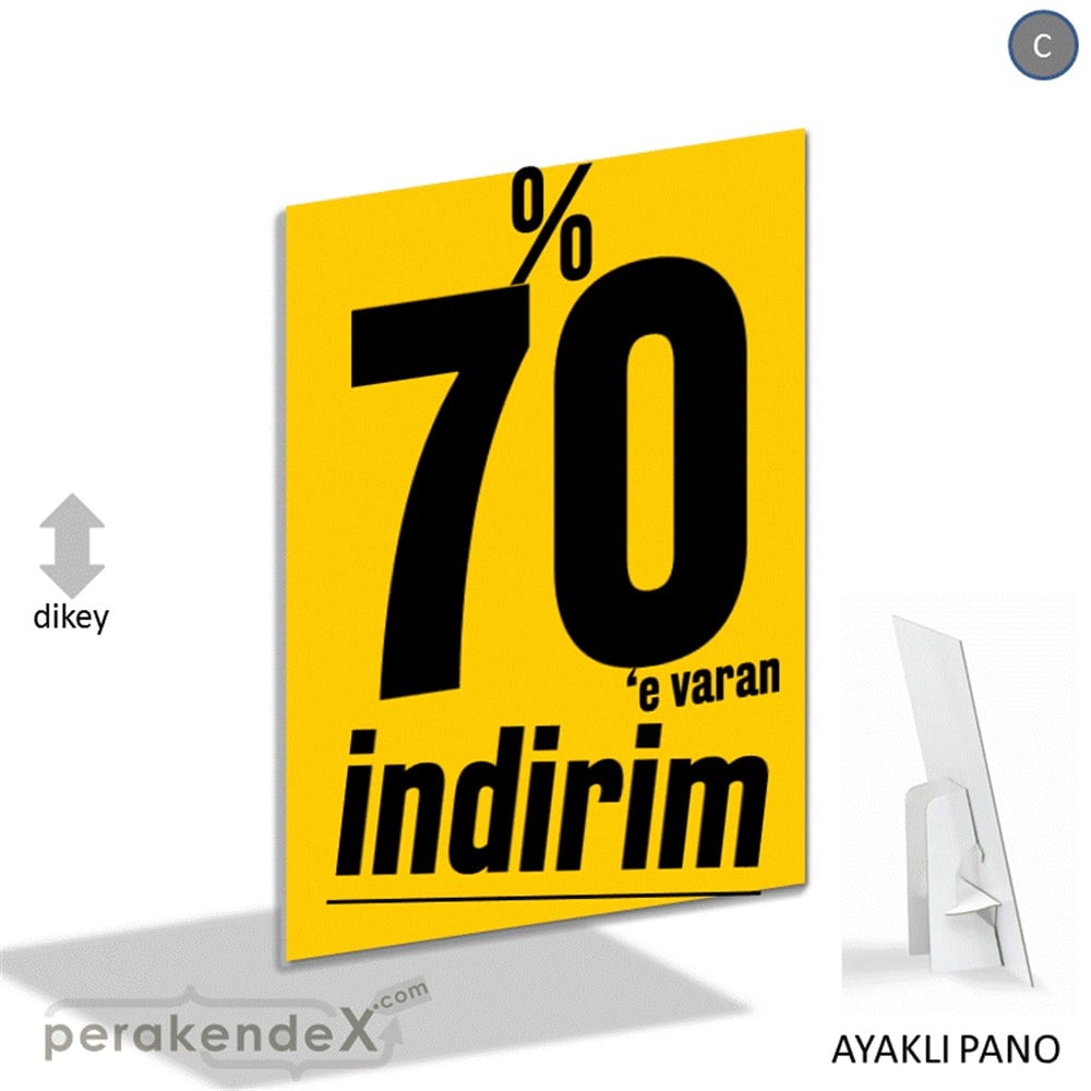 %70 E Varan İndirim Kampanyası KARTON AYAKLI POSTER,  PANO -dikdörtgen,tek yön baskı