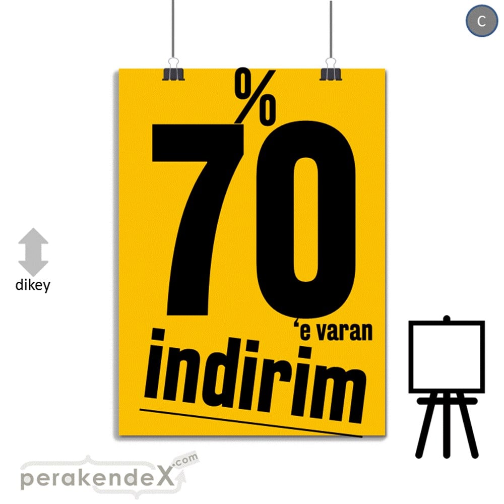 %70 E Varan İndirim Kampanyası SERT PLASTİK POSTER,  AFİŞ -dikdörtgen,tek yön baskı