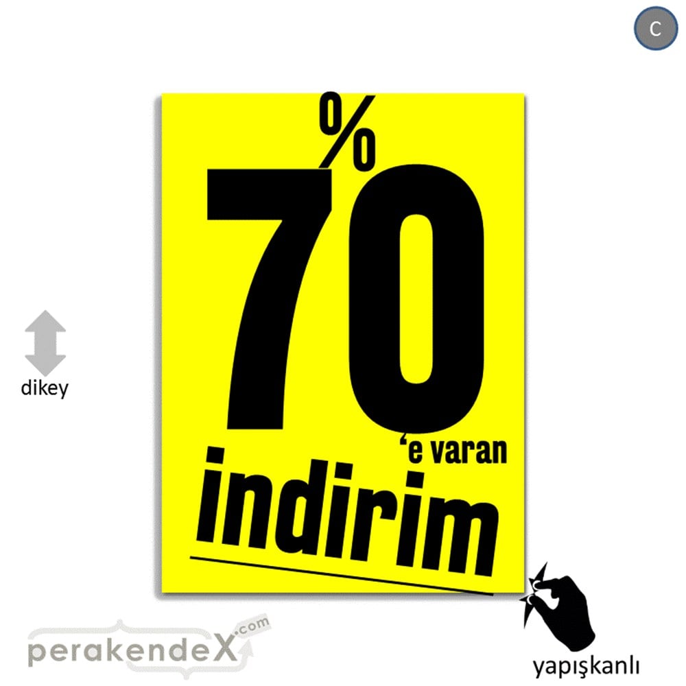 %70 E Varan İndirim Kampanyası VİTRİN - CAM FOLYO,  VİNİL -dikdörtgen,tek yön baskı