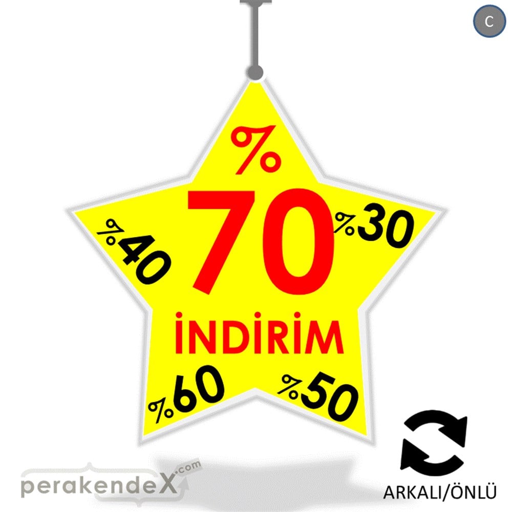 %70'A Kadar İndirim Yıldızlı Kademeli DÖNKART -yıldız,çift yön baskı