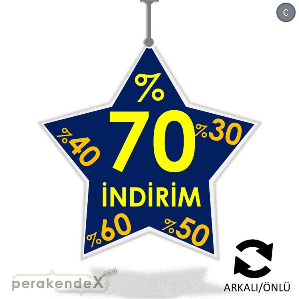 %70'A Kadar İndirim Yıldızlı Kademeli DÖNKART -yıldız,çift yön baskı