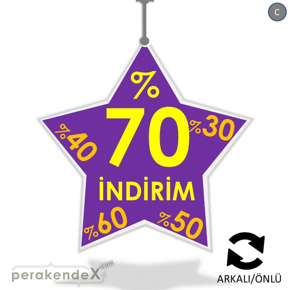 %70'A Kadar İndirim Yıldızlı Kademeli DÖNKART -yıldız,çift yön baskı