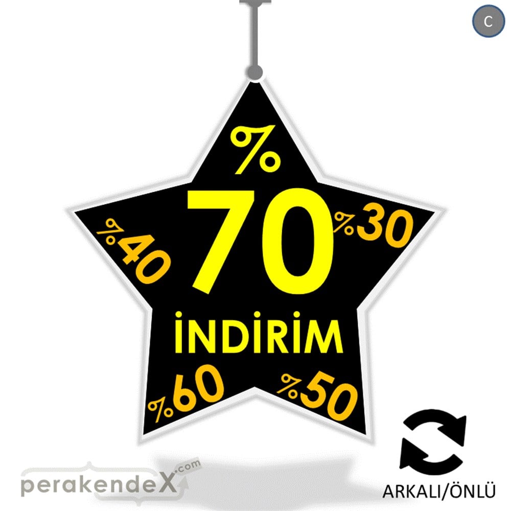 %70'A Kadar İndirim Yıldızlı Kademeli DÖNKART -yıldız,çift yön baskı