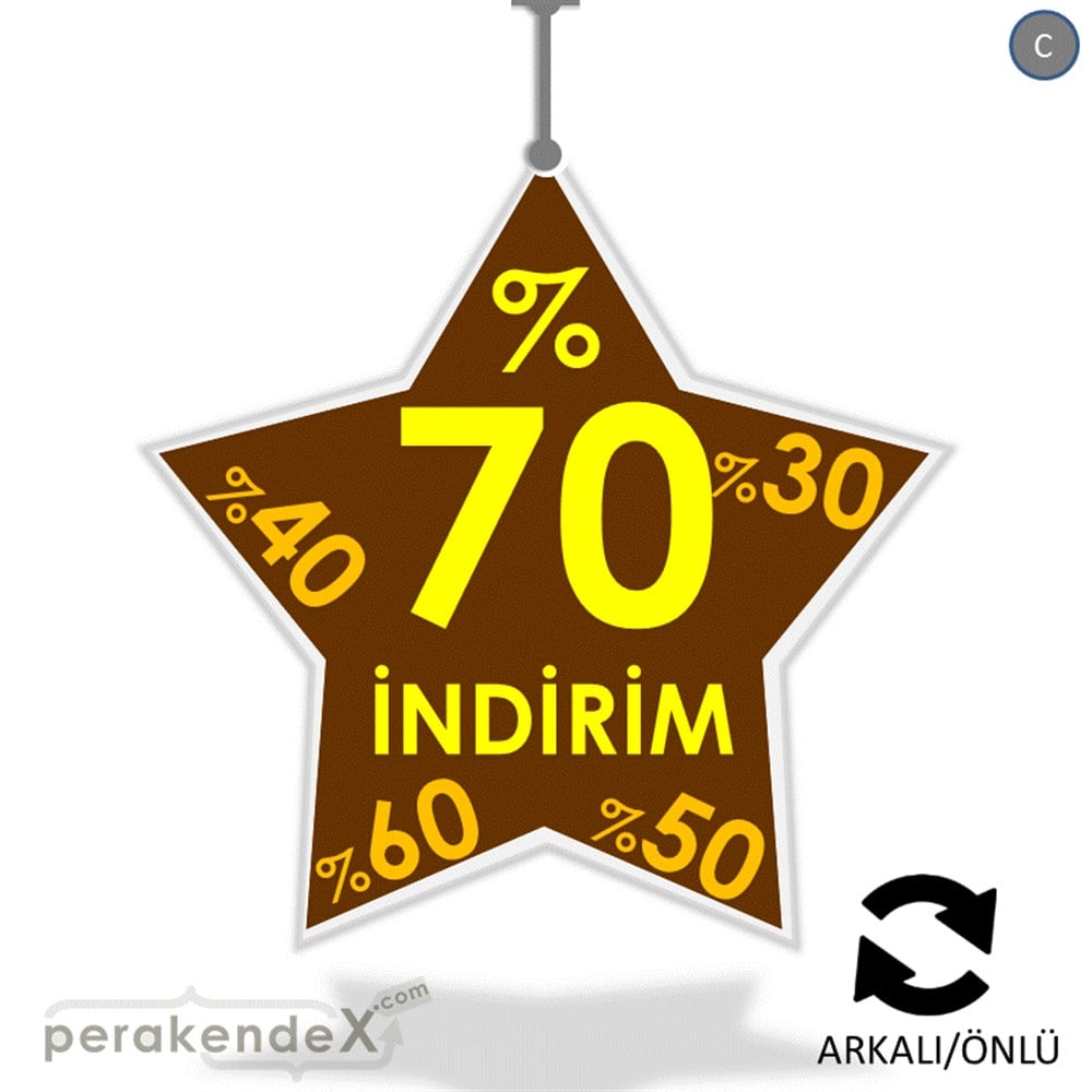 %70'A Kadar İndirim Yıldızlı Kademeli DÖNKART -yıldız,çift yön baskı