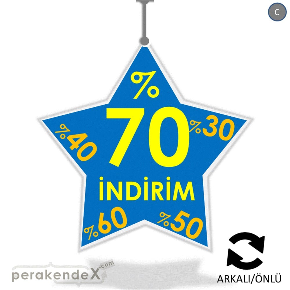 %70'A Kadar İndirim Yıldızlı Kademeli DÖNKART -yıldız,çift yön baskı