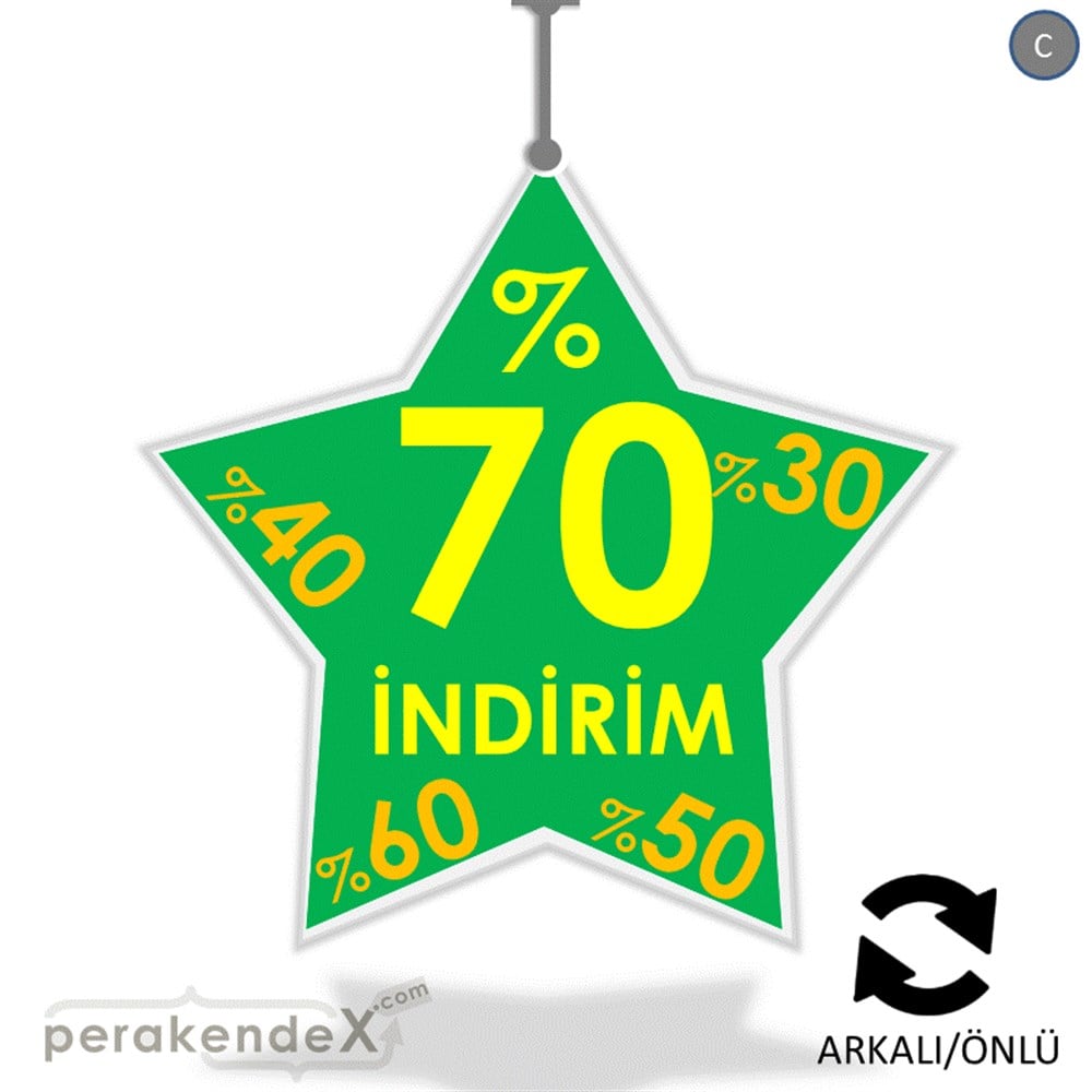 %70'A Kadar İndirim Yıldızlı Kademeli DÖNKART -yıldız,çift yön baskı