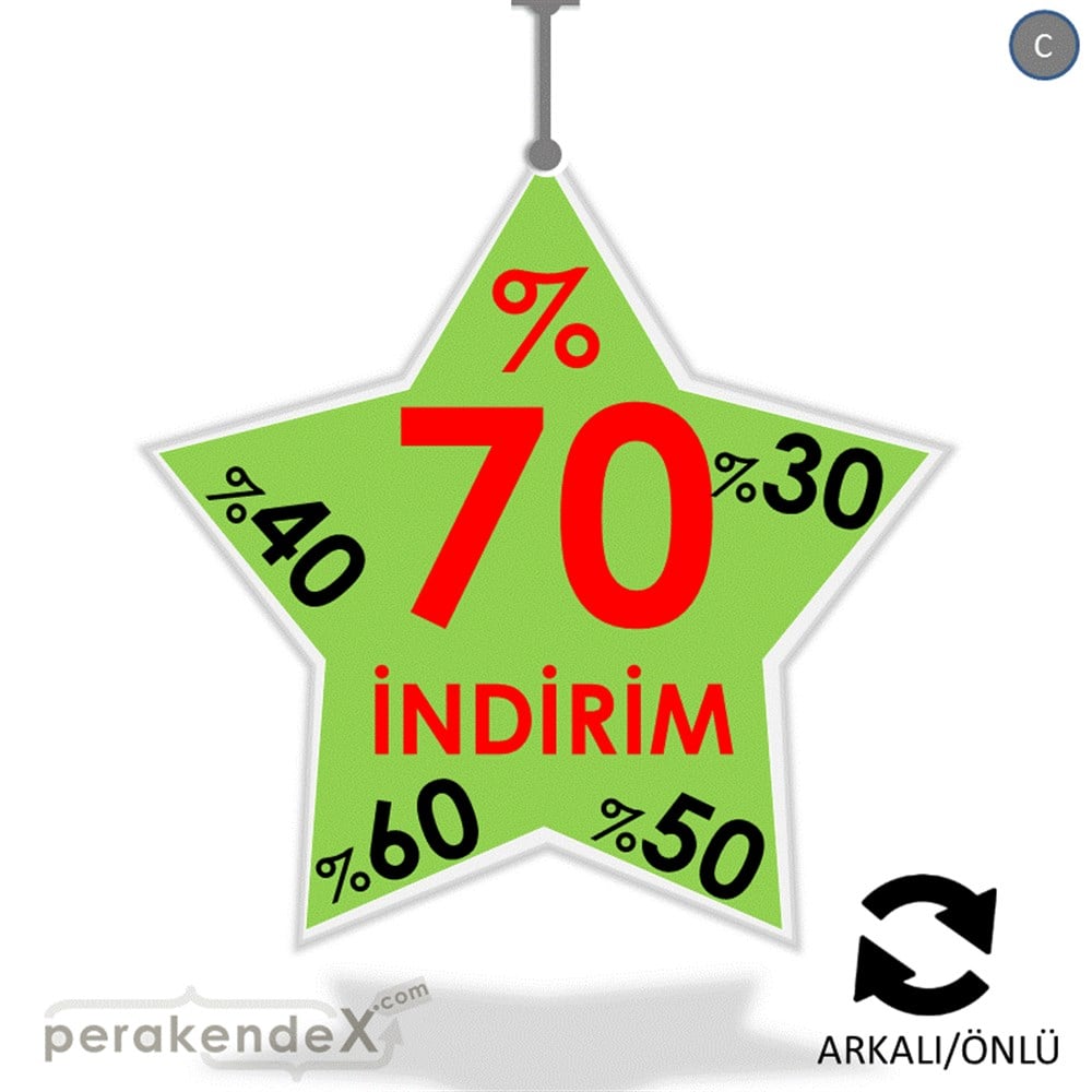 %70'A Kadar İndirim Yıldızlı Kademeli DÖNKART -yıldız,çift yön baskı