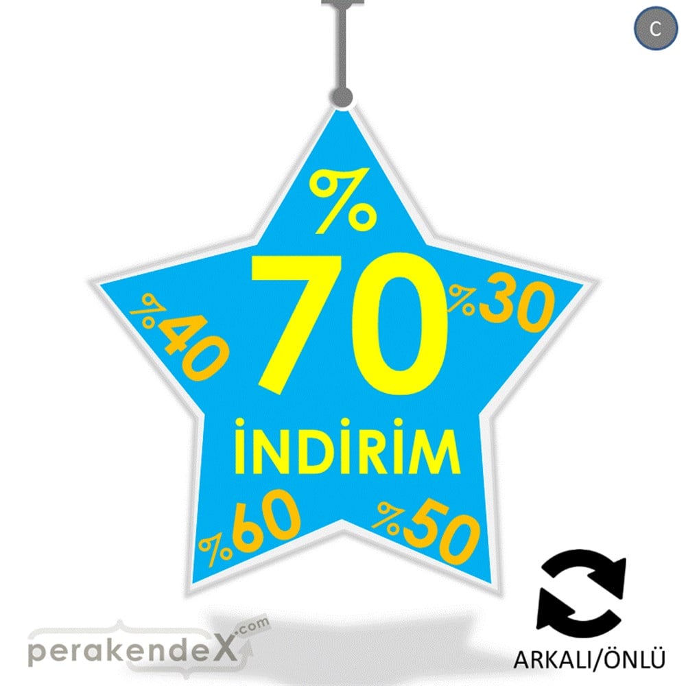 %70'A Kadar İndirim Yıldızlı Kademeli DÖNKART -yıldız,çift yön baskı