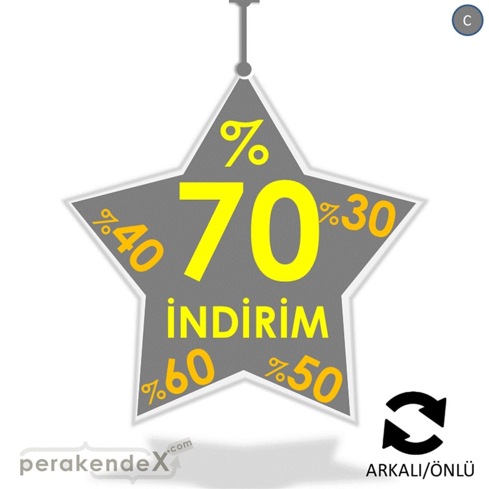 %70'A Kadar İndirim Yıldızlı Kademeli DÖNKART -yıldız,çift yön baskı