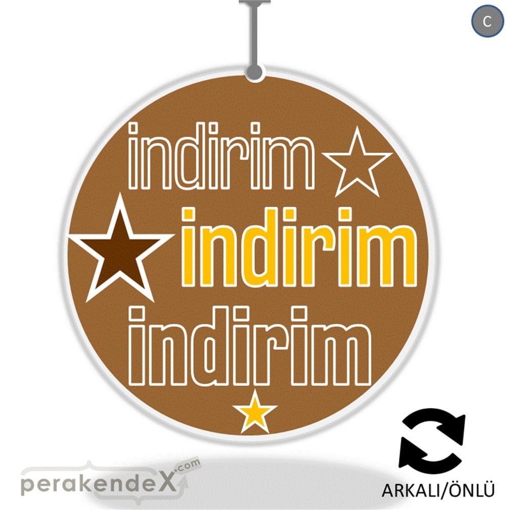 yıldızlı 3x indirim DÖNKARTI -oval,çift yön baskı