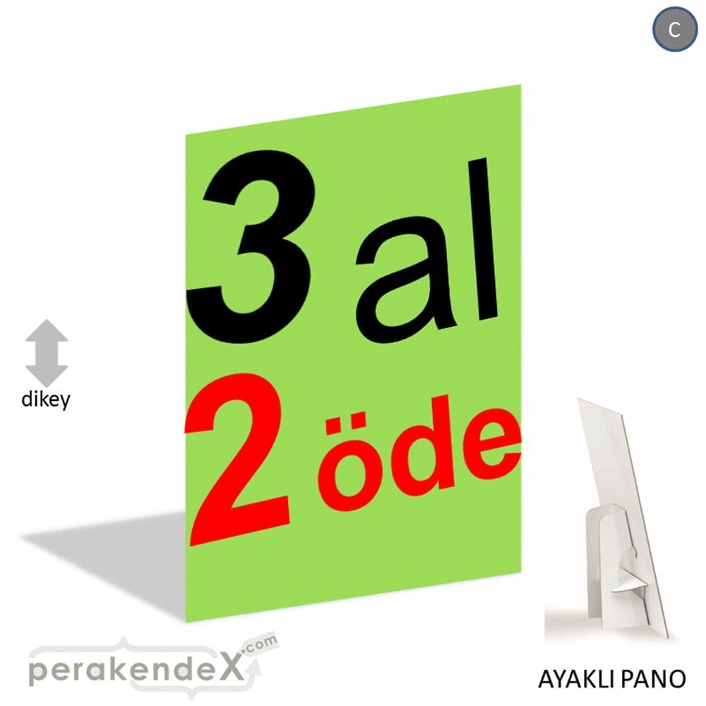 3 al 2 öde AYAKLI REKLAM PANOSU -dikdörtgen,tek yön baskı