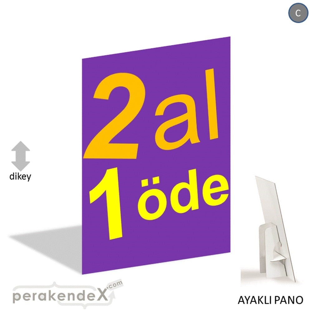 2 al 1 öde AYAKLI REKLAM PANOSU -dikdörtgen,tek yön baskı