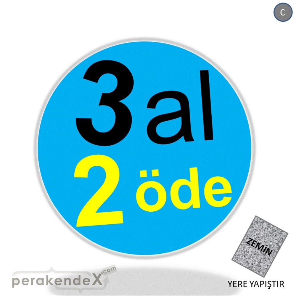 3 al 2 öde YER ZEMİNE YAPIŞIR -oval,tek yön baskı