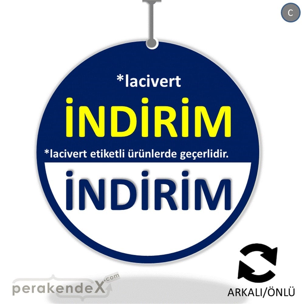 etiket rengine göre indirim DÖNKARTI -oval,çift yön baskı