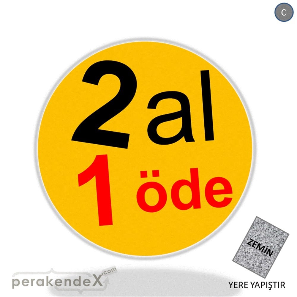 2 al 1 öde YER ZEMİNE YAPIŞIR -oval,tek yön baskı