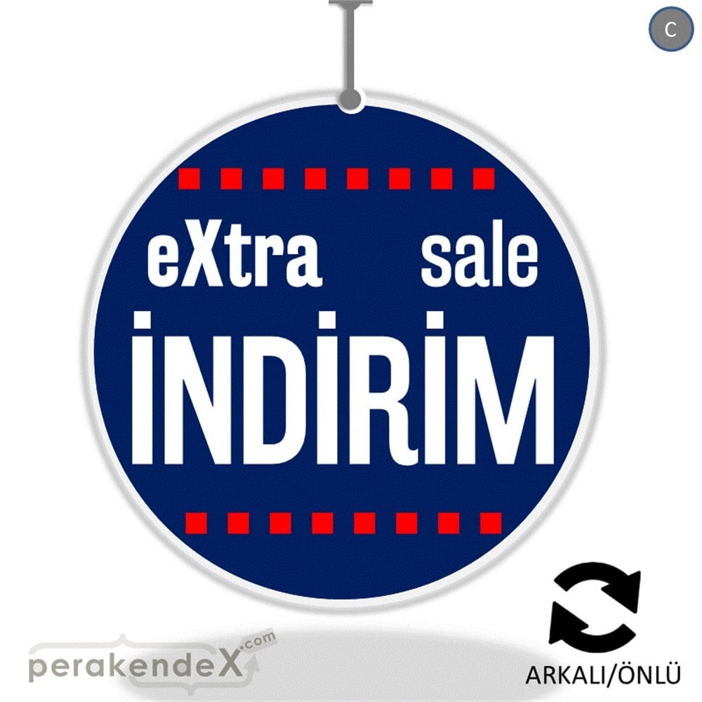 extra sale indirim DÖNKARTI -oval,çift yön baskı