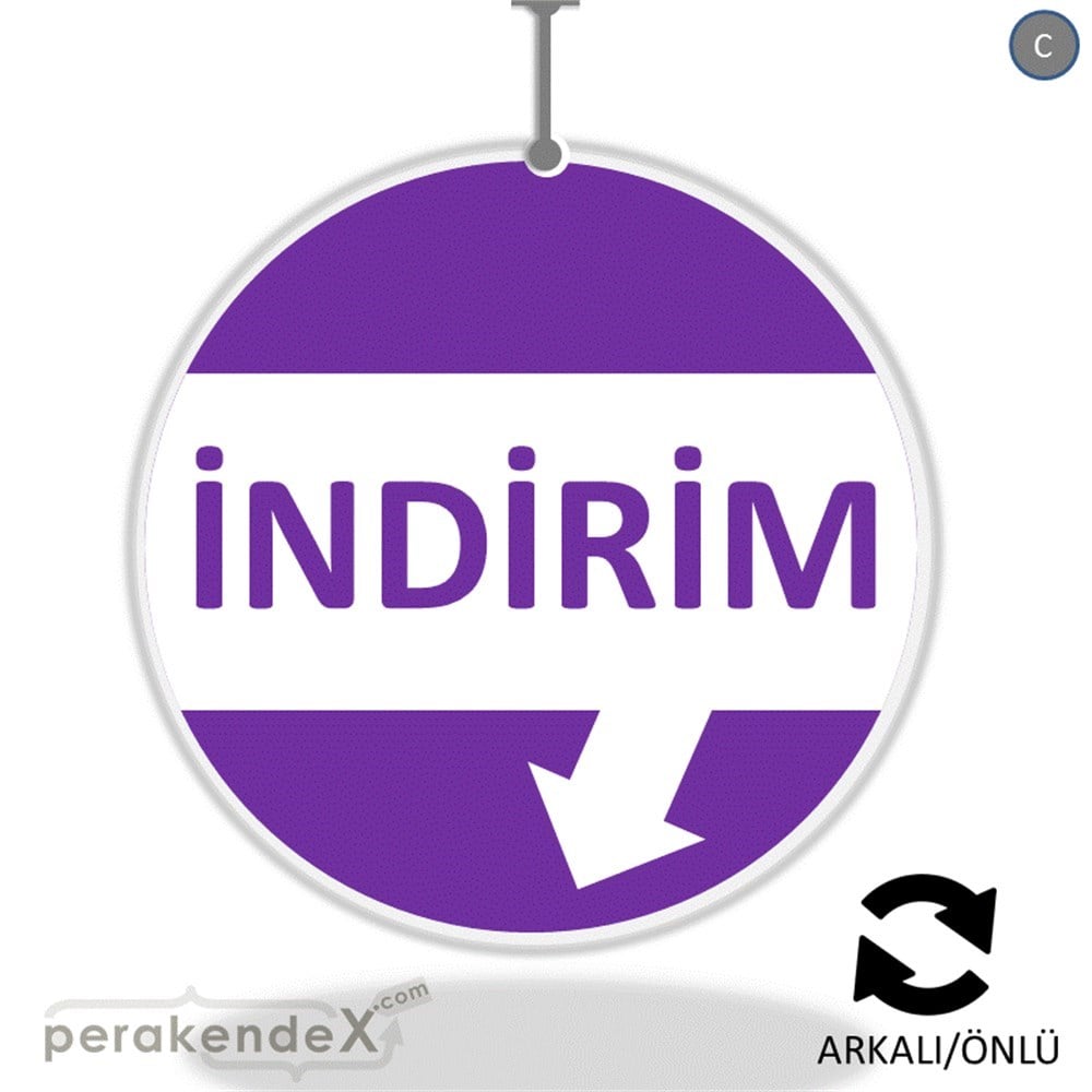 2 oklu indirim DÖNKARTI -oval,çift yön baskı