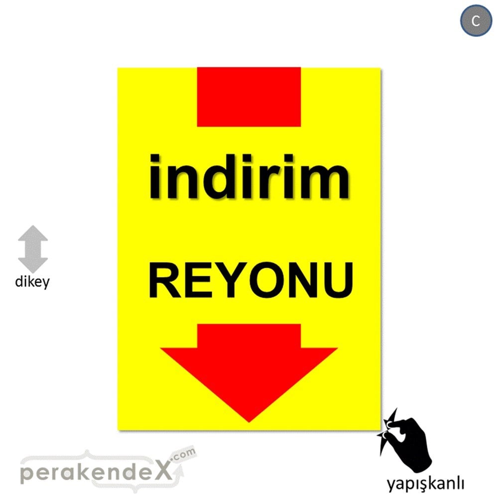 indirim reyonu CAMA YAPIŞAN FOLYO -dikdörtgen,tek yön baskı
