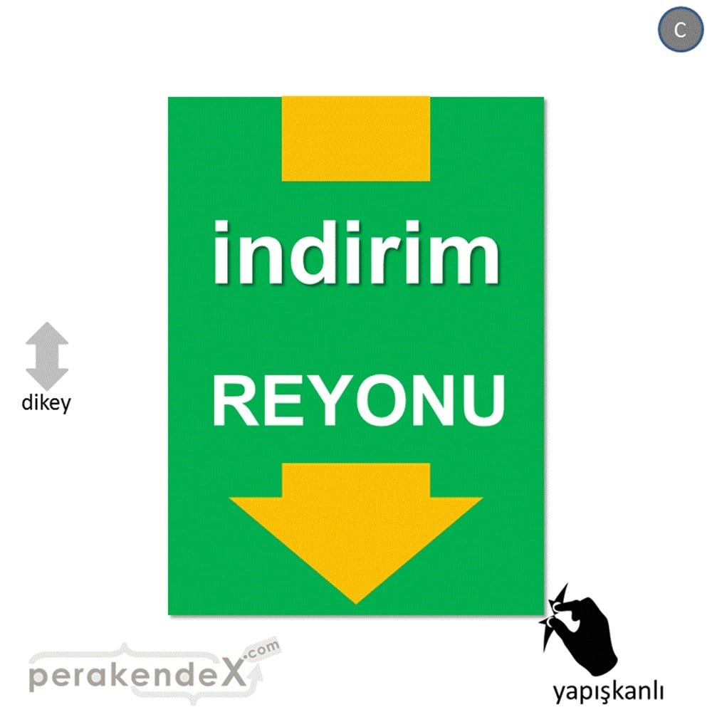 indirim reyonu CAMA YAPIŞAN FOLYO -dikdörtgen,tek yön baskı