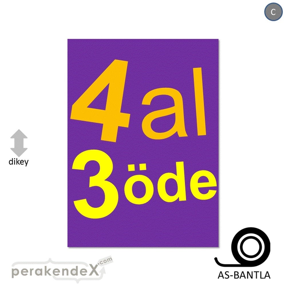 4 al 3 öde POSTERİ -dikdörtgen,tek yön baskı