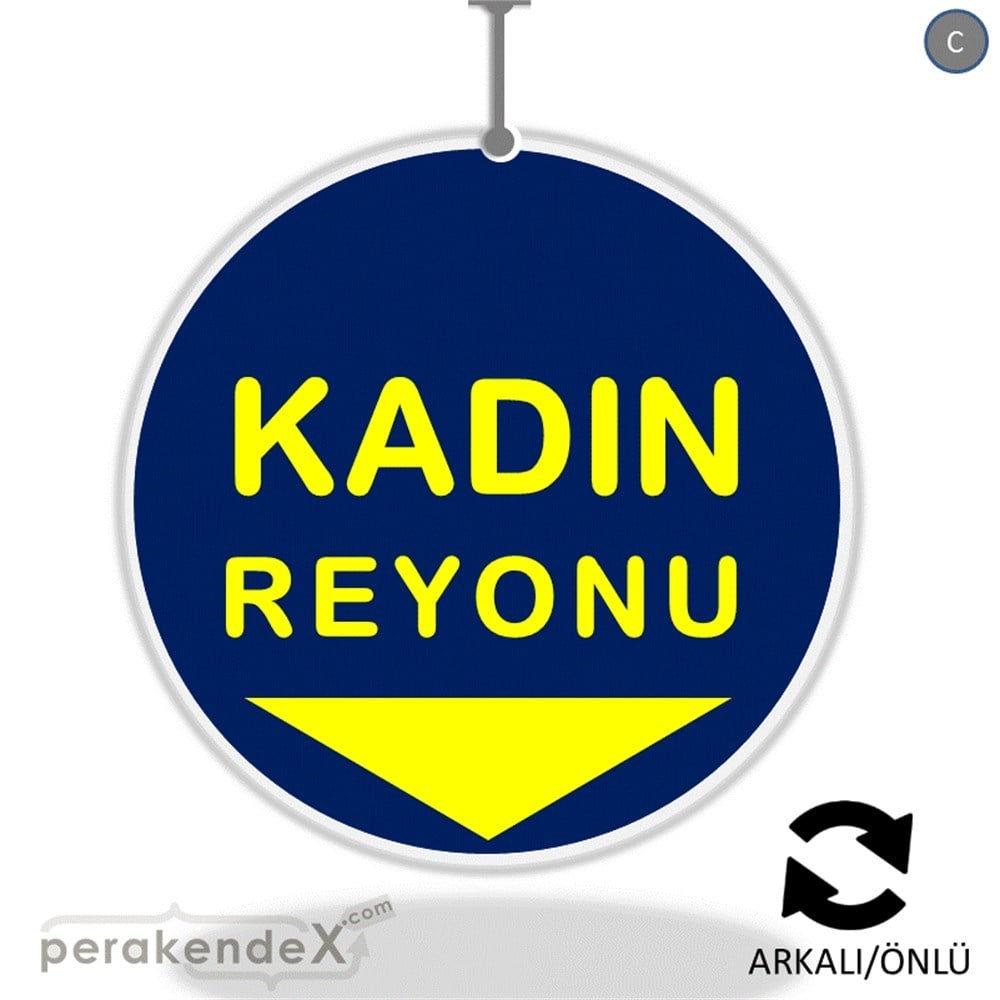 kadın reyonu yönlendirme DÖNKARTI -oval,çift yön baskı