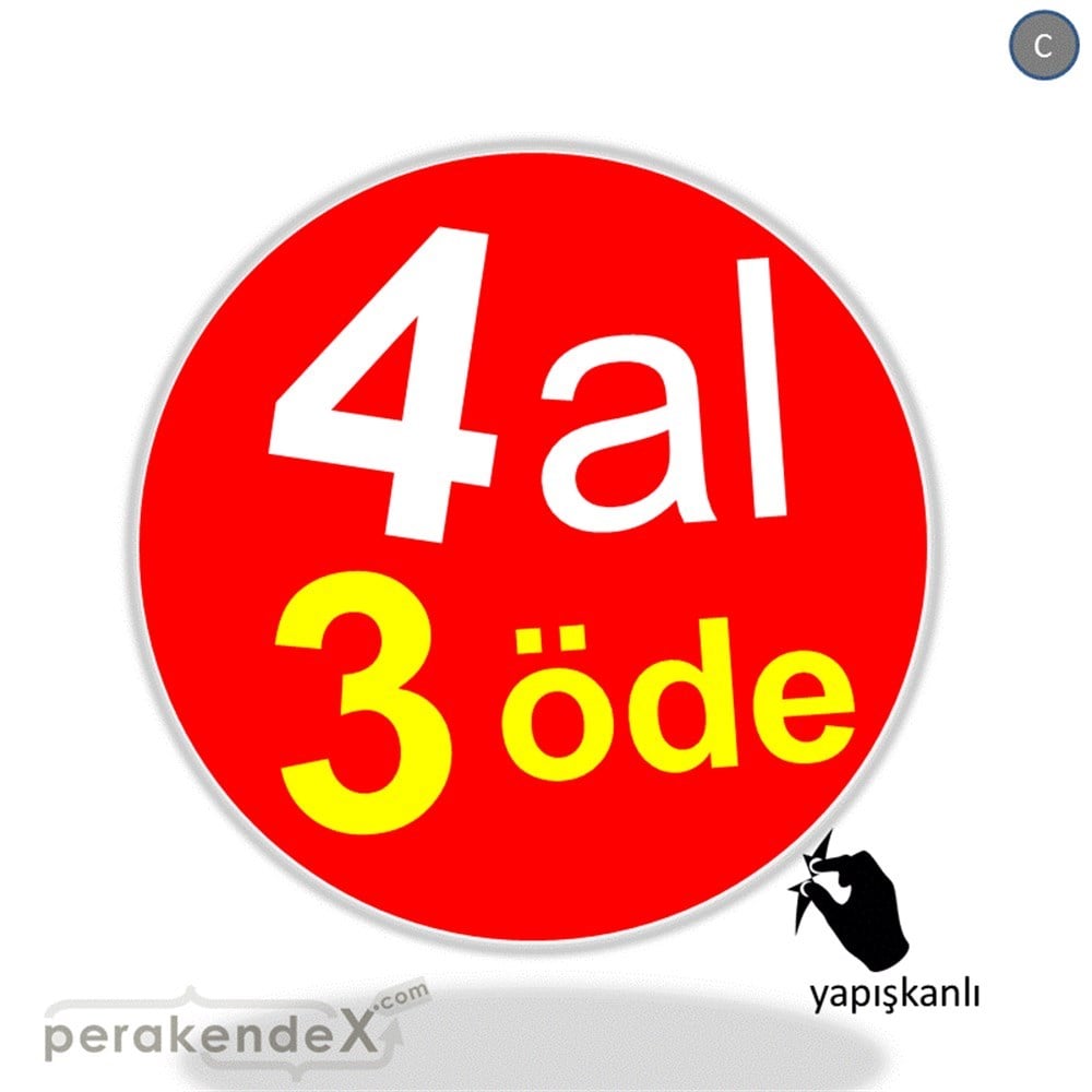 4 al 3 öde CAMA YAPIŞAN FOLYO -oval,tek yön baskı