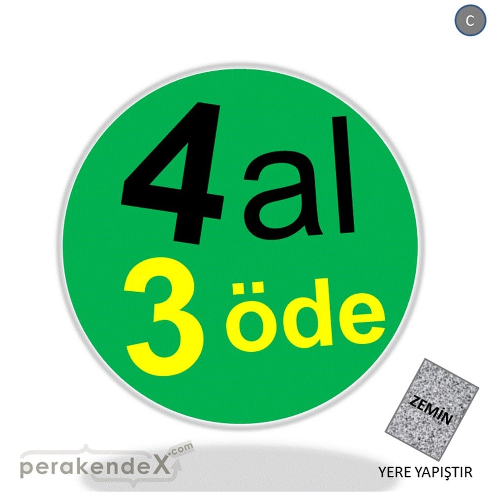 4 al 3 öde YER ZEMİNE YAPIŞIR -oval,tek yön baskı