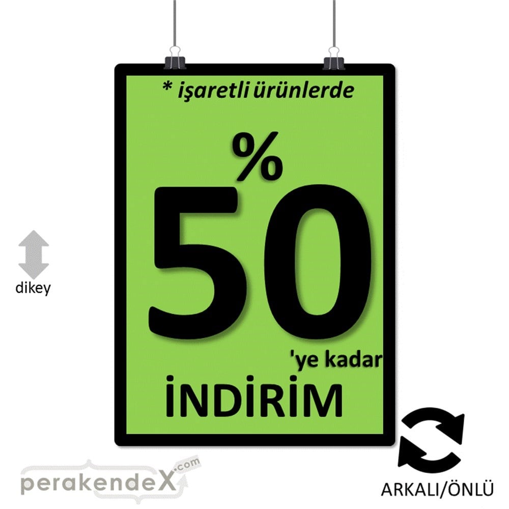 yüzde 50 ye varan indirim POSTERİ -dikdörtgen,çift yön baskı