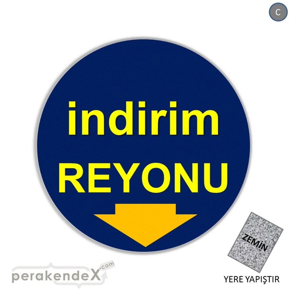 indirim reyonu YER ZEMİNE YAPIŞIR -oval,tek yön baskı