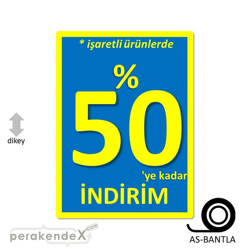 yüzde 50 ye varan indirim POSTERİ -dikdörtgen,tek yön baskı