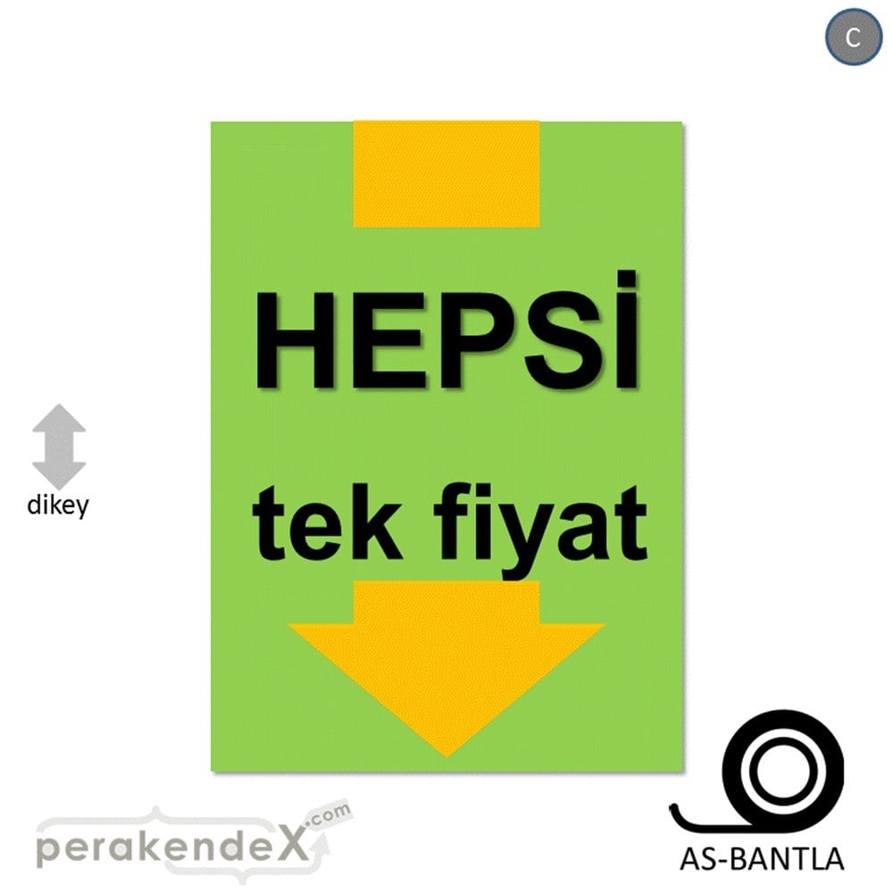 hepsi tek fiyat POSTERİ -dikdörtgen,tek yön baskı