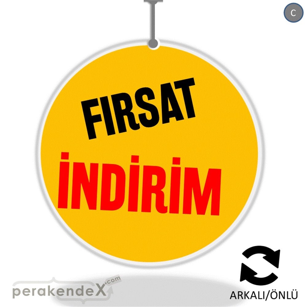 fırsat indirim DÖNKARTI -oval,çift yön baskı