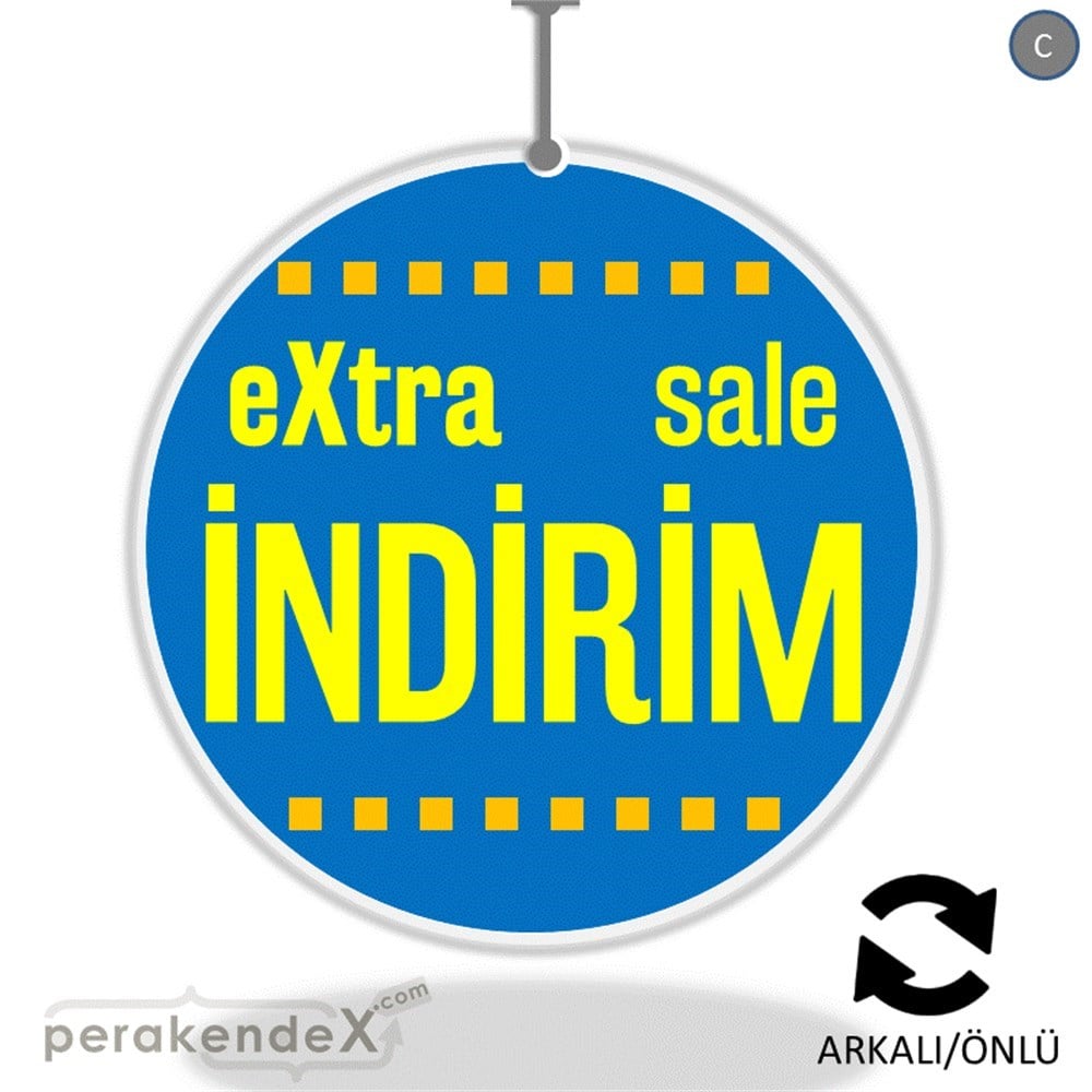 extra sale indirim DÖNKARTI -oval,çift yön baskı