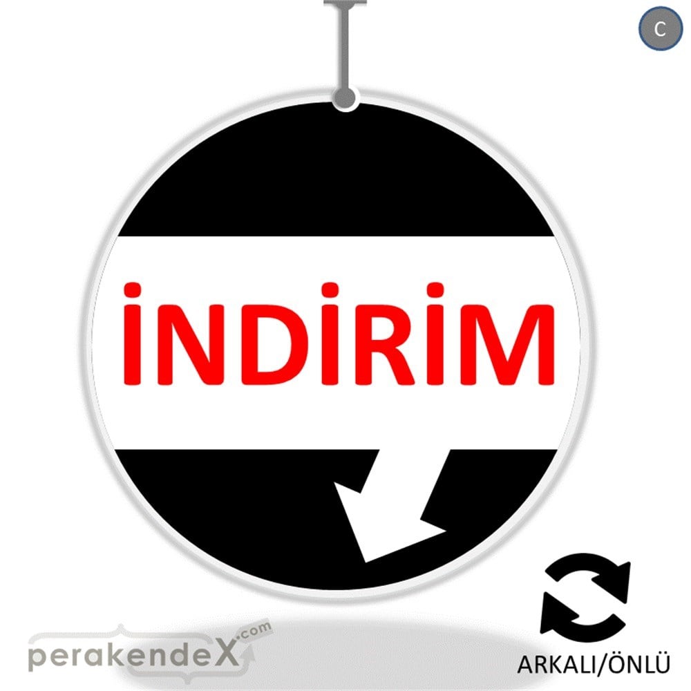 2 oklu indirim DÖNKARTI -oval,çift yön baskı