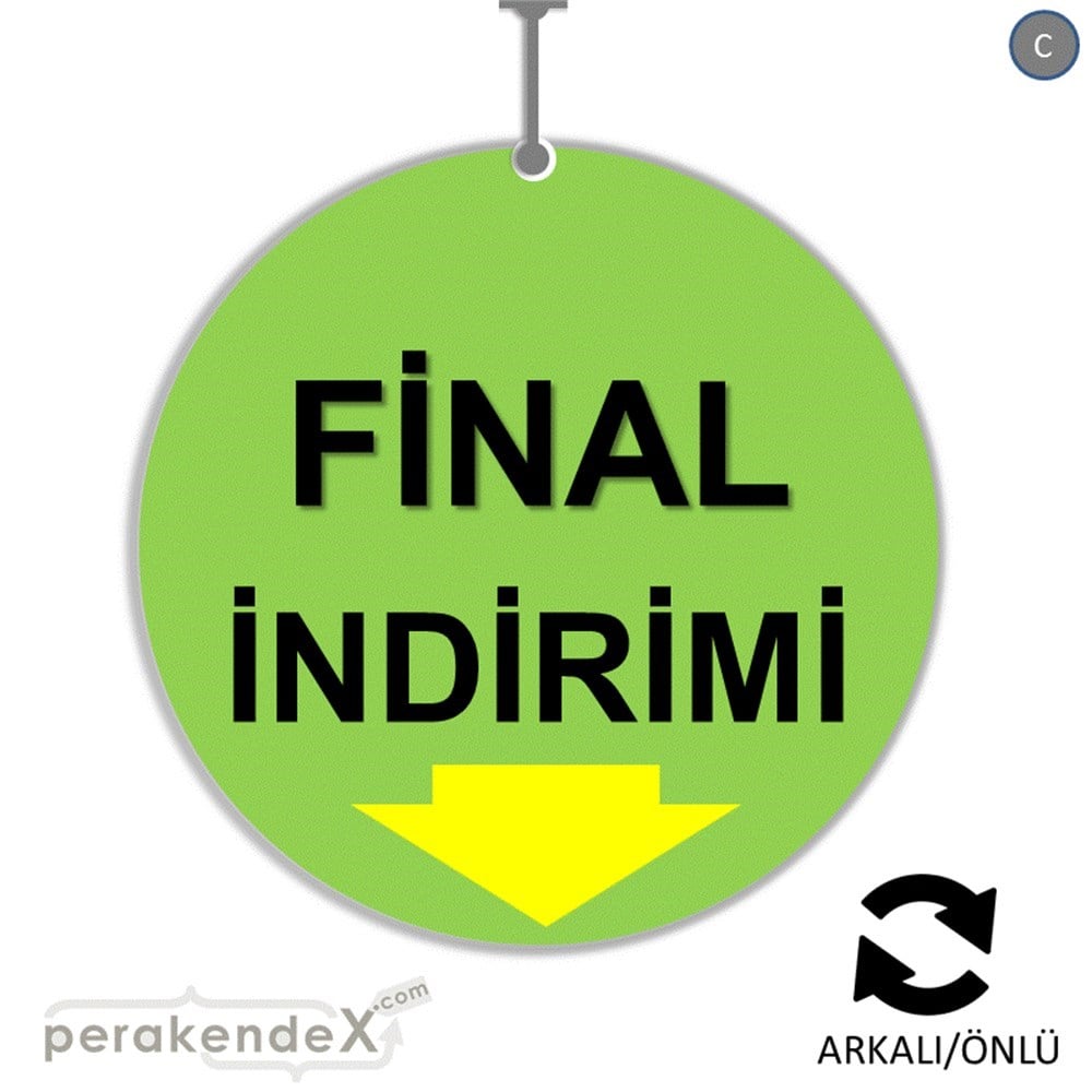 final indirimi DÖNKARTI -oval,çift yön baskı