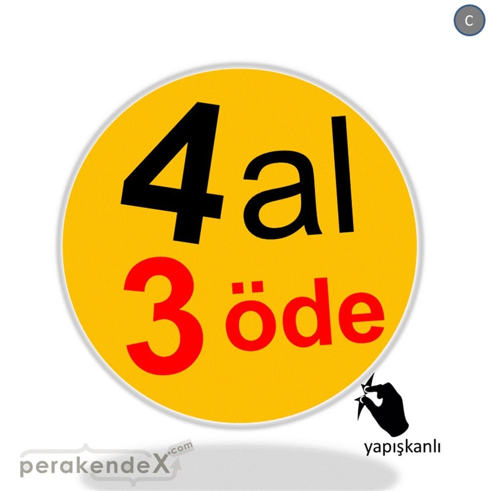 4 al 3 öde CAMA YAPIŞAN FOLYO -oval,tek yön baskı