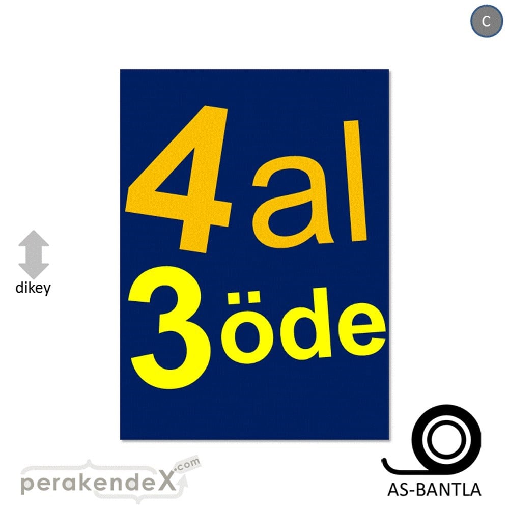 4 al 3 öde POSTERİ -dikdörtgen,tek yön baskı