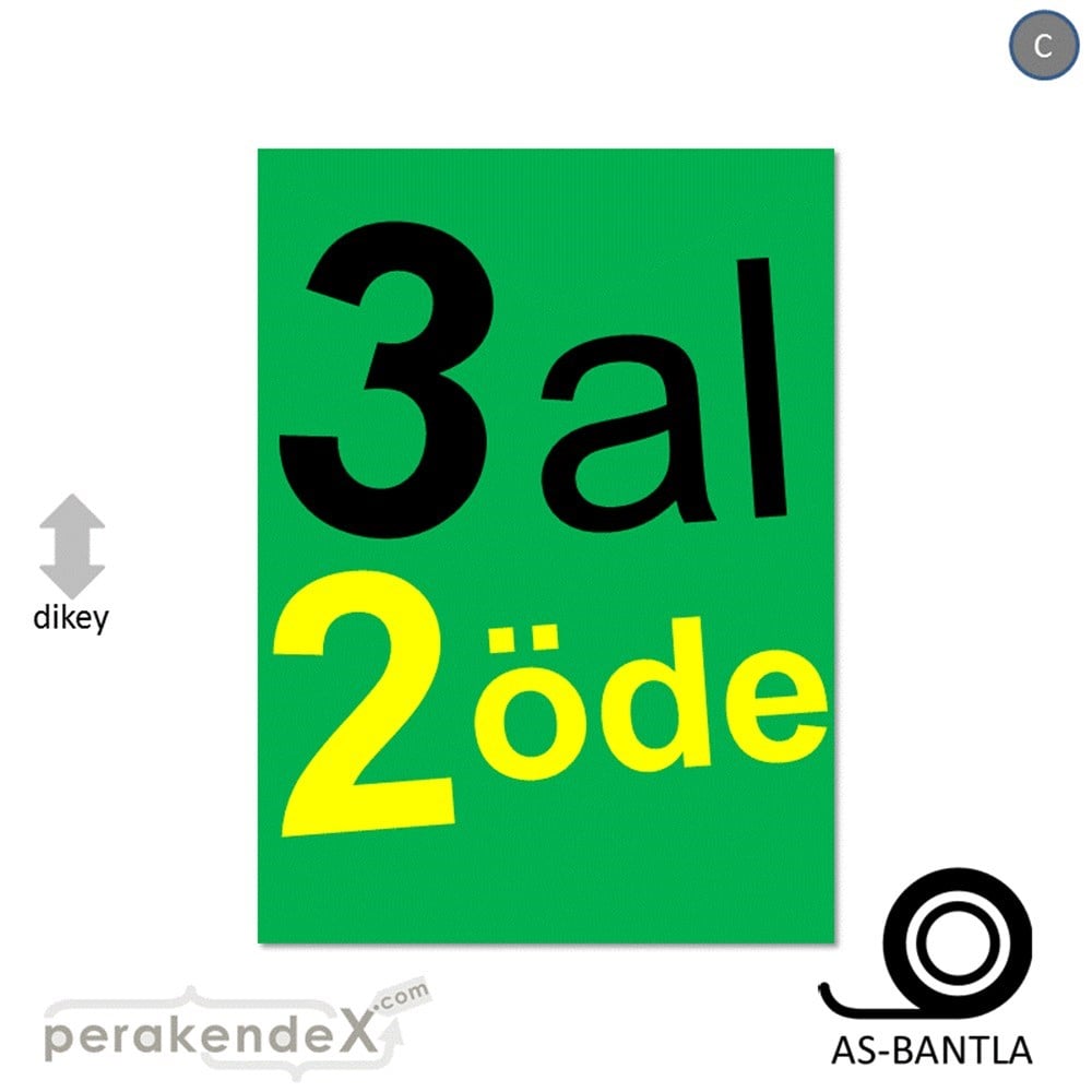 3 al 2 öde POSTERİ -dikdörtgen,tek yön baskı